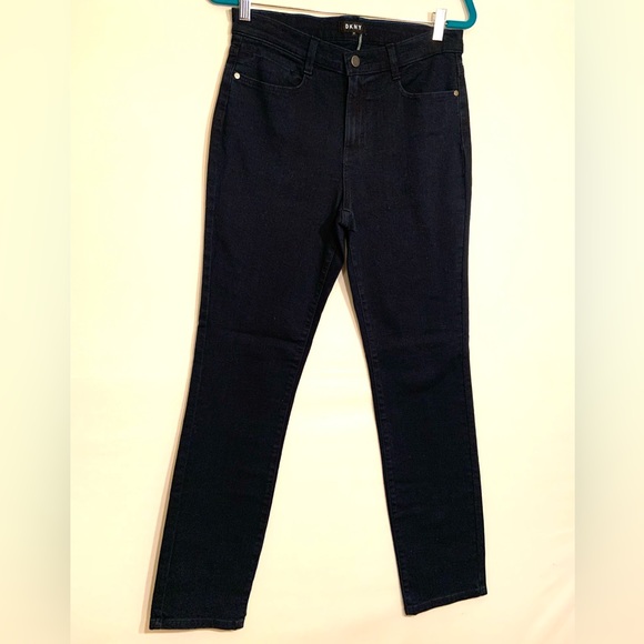 ♦️ NWT DKNY Donna Karen Dark Blue Denim Skinny Jeans Size 29 High Rise - Picture 2 of 8